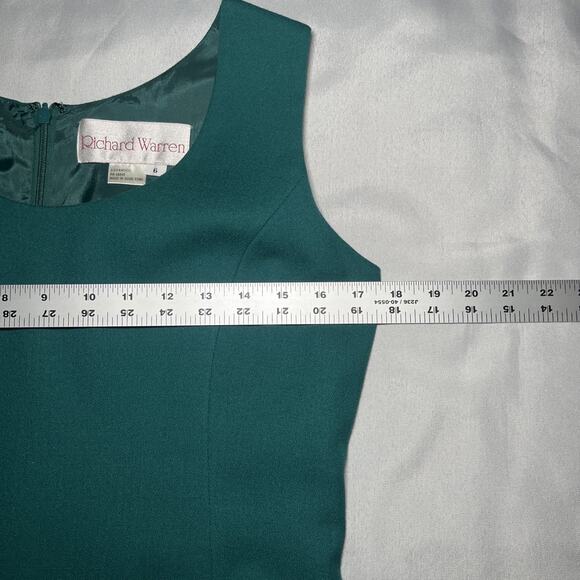 Vintage Richard Warren Sheath Dress w/ Blazer Sz 6 Green White 100% Wool Career - Picture 10 of 10